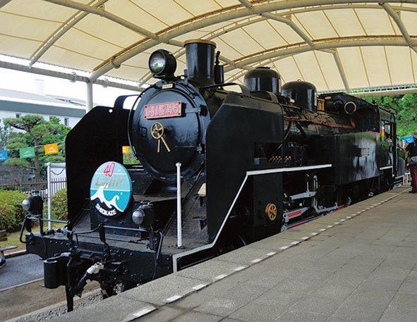 八部公園に展示されているC11型蒸気機関車「しおかぜ号」